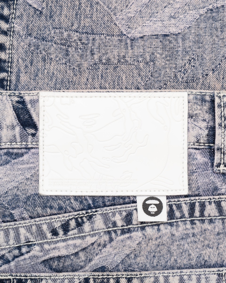 AAPE by A Bathing Ape purple dyed camo denim pants thumbnail