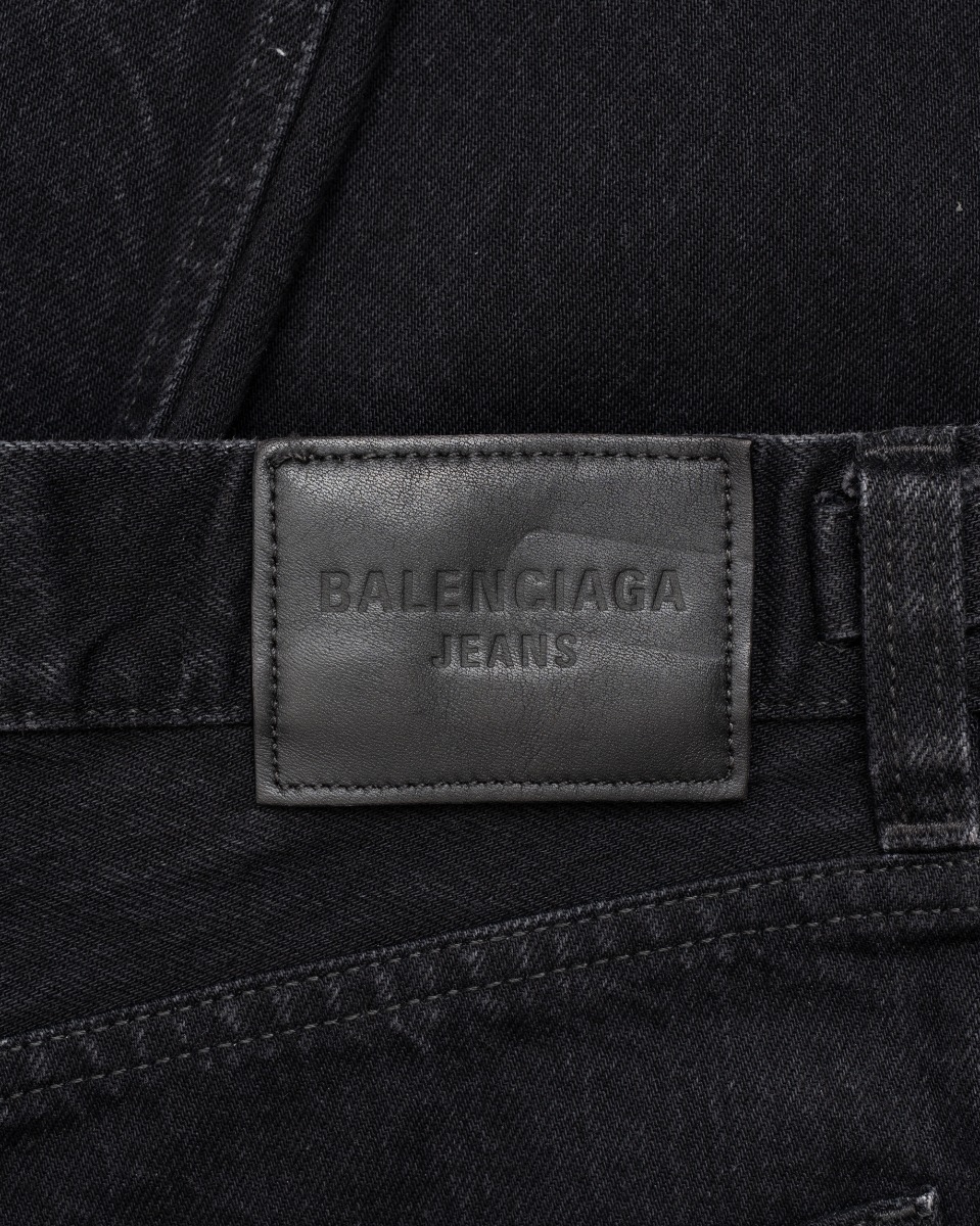 Balenciaga Destroyed wide-leg black denim pants thumbnail