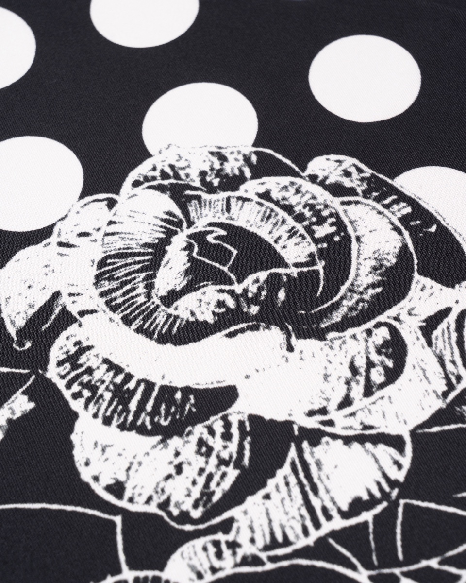 Chanel polka dot camellia silk scarf thumbnail