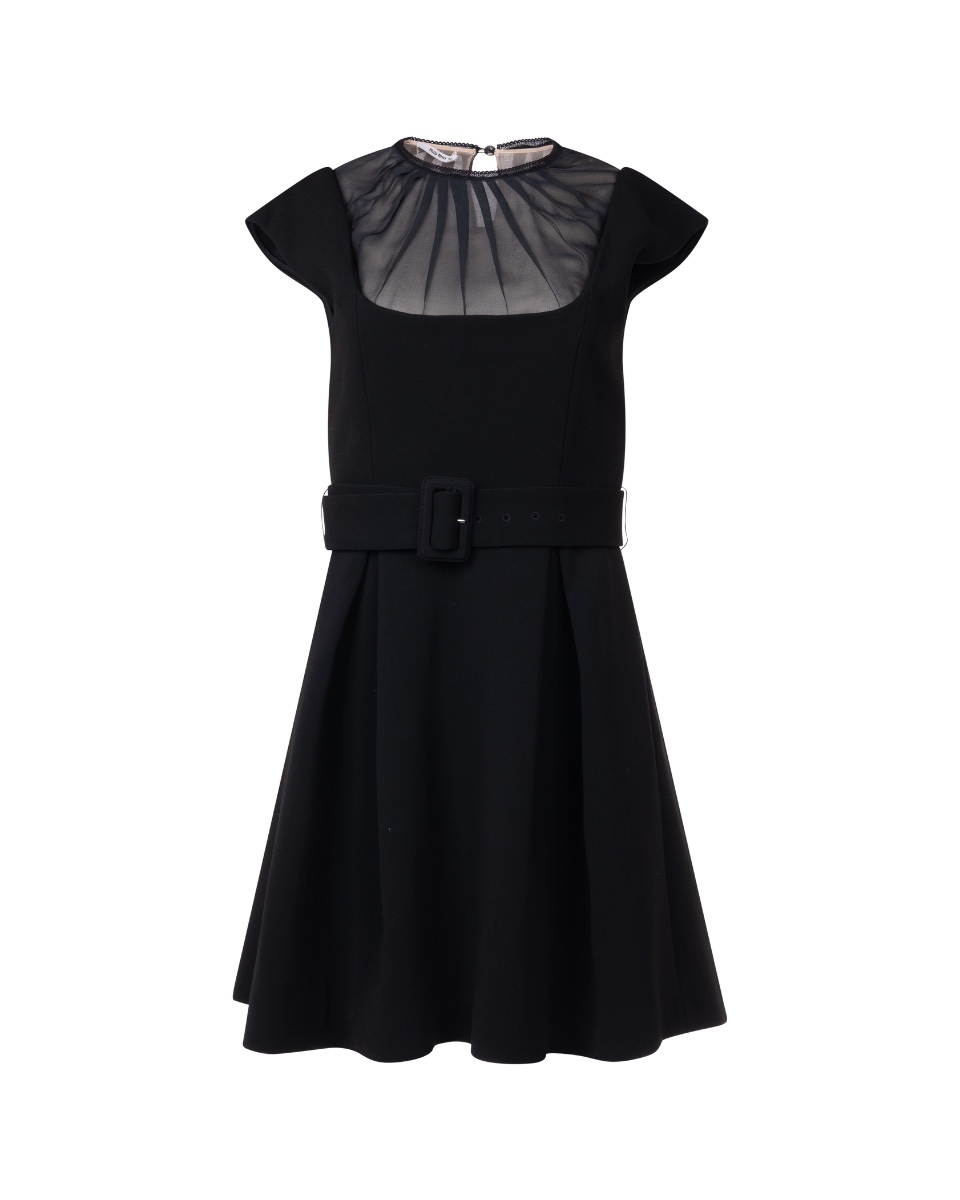 Miu Miu sheer-neckline small black dress thumbnail