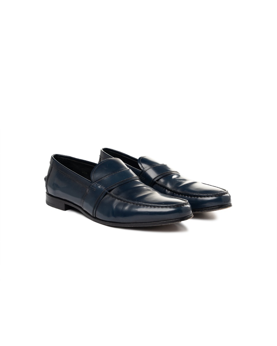 Prada "Sea Blue" leather loafers thumbnail