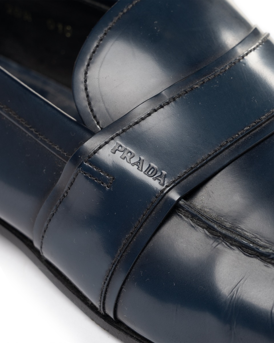 Prada "Sea Blue" leather loafers thumbnail