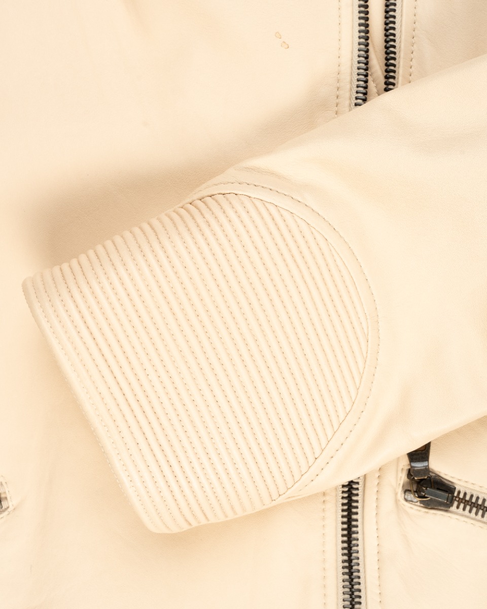 Prada beige lamb leather biker jacket thumbnail