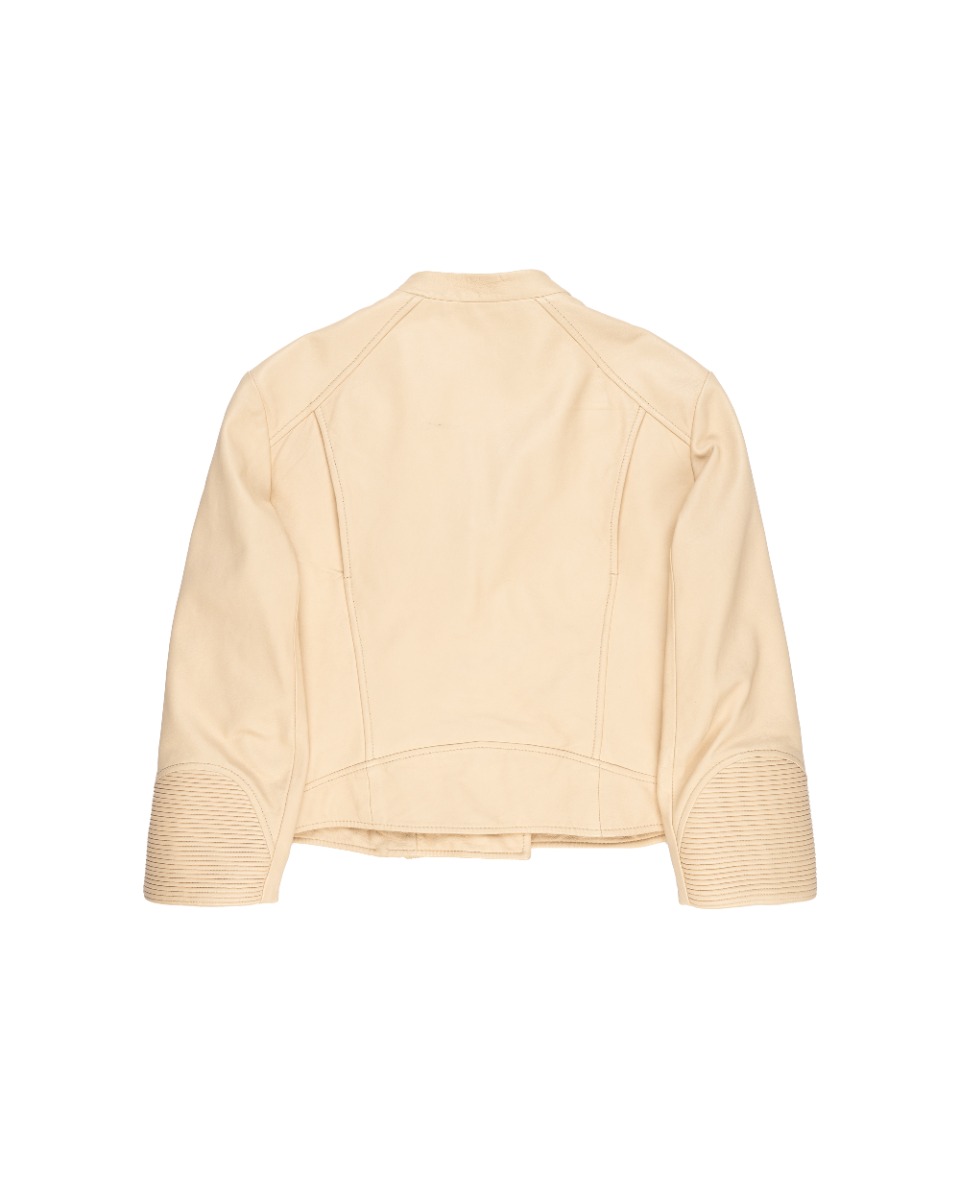 Prada beige lamb leather biker jacket thumbnail
