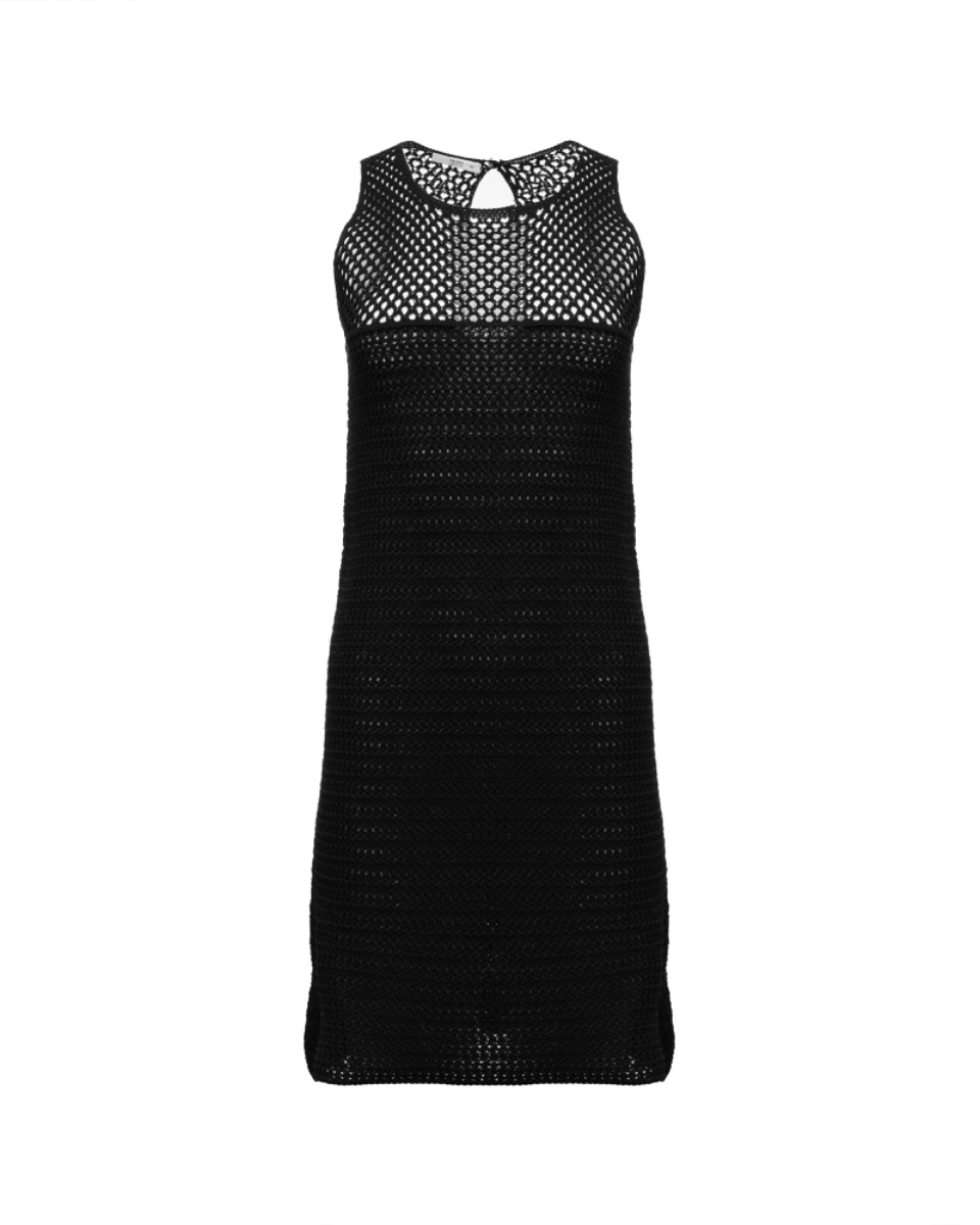 Prada crochet knit small black dress thumbnail