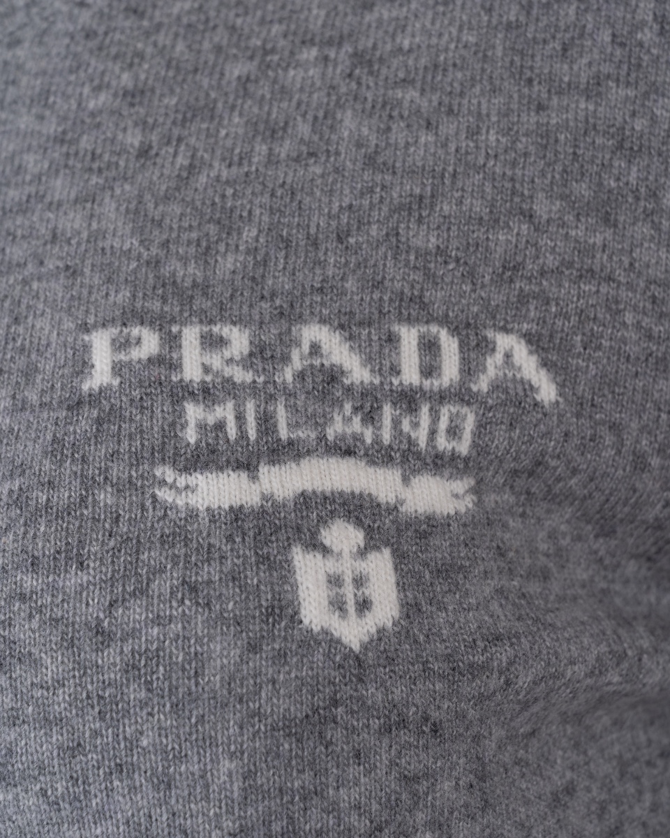 Prada Intarsia logo crewneck sweater thumbnail