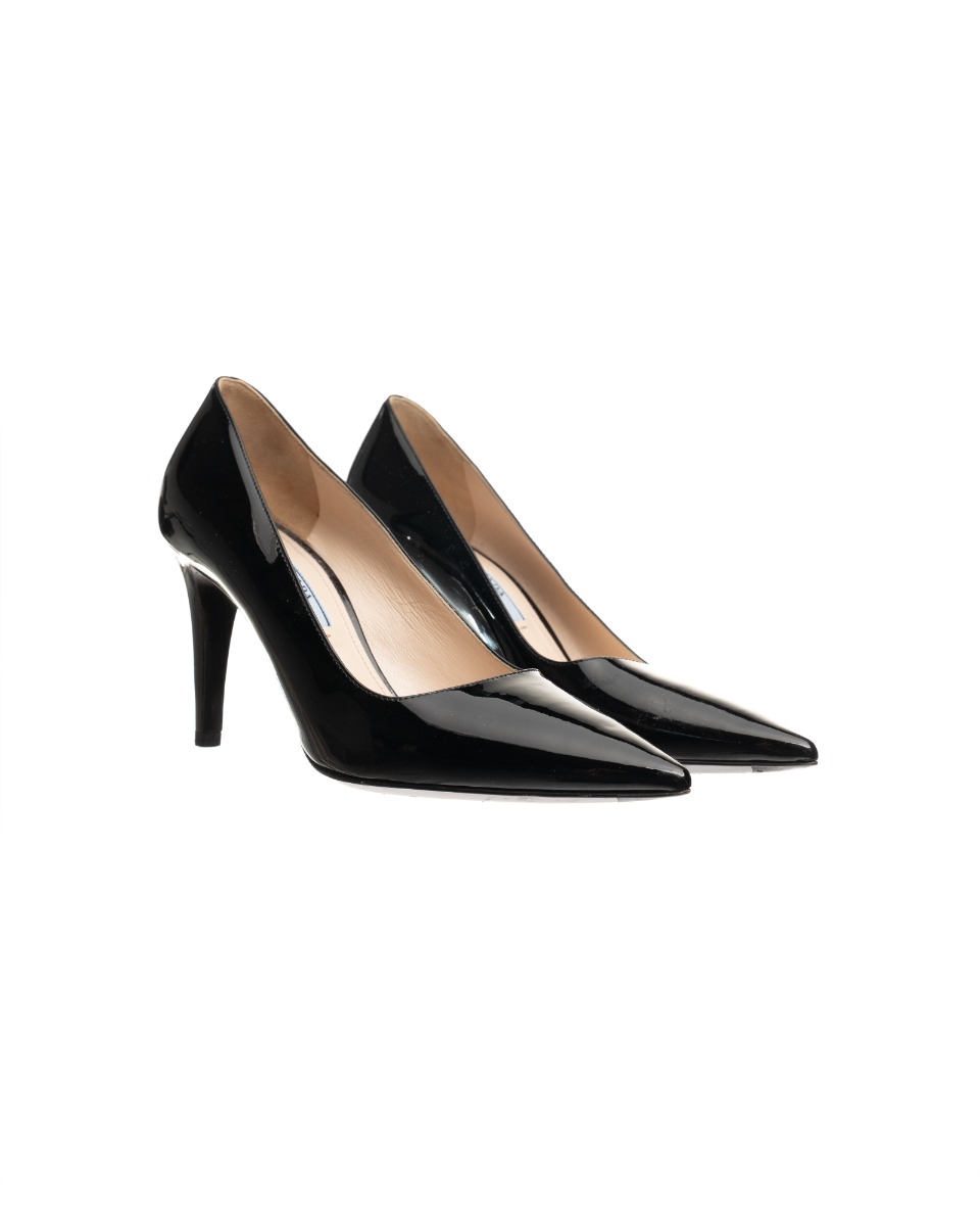 Prada patent leather pointy toe pump heels thumbnail