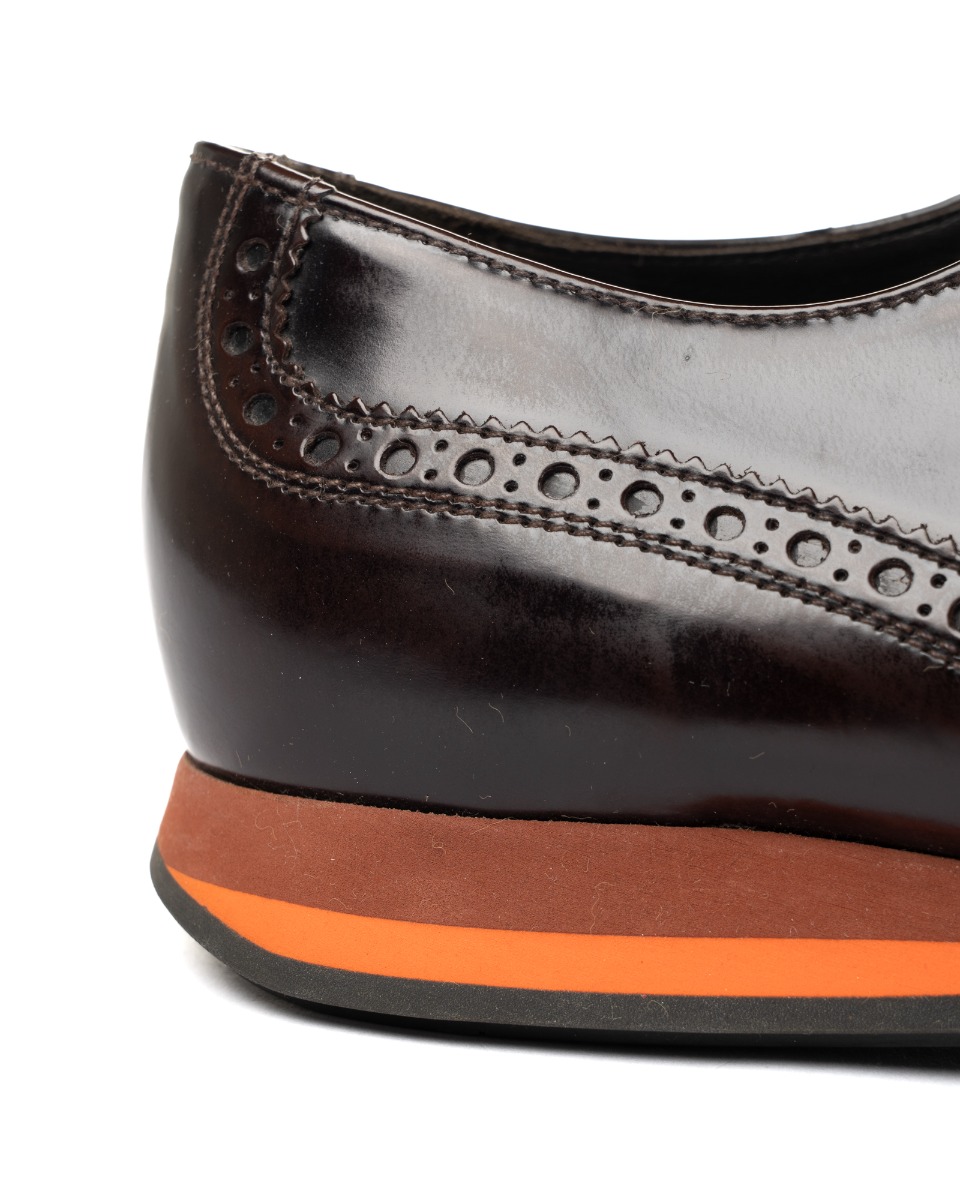 Prada Lasercut Brogues brown leather oxford shoes thumbnail