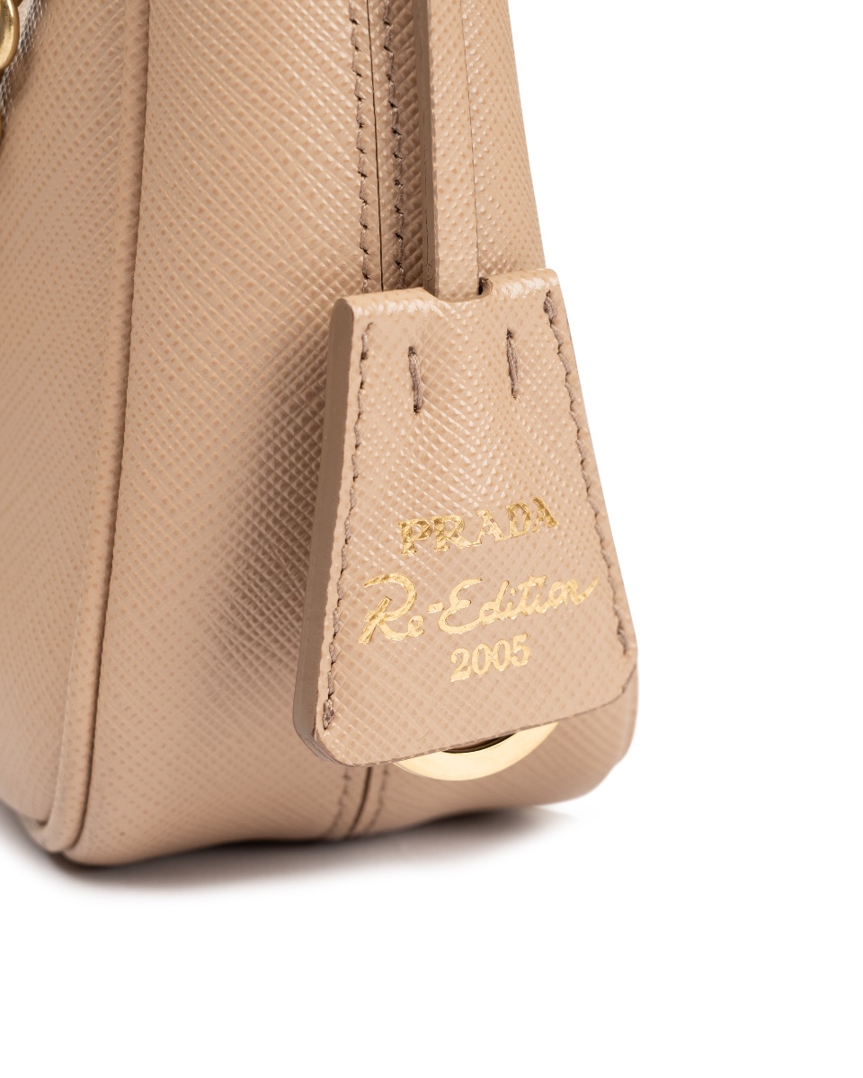 Prada Re Edition 2005 Cameo Beige saffiano leather bag thumbnail