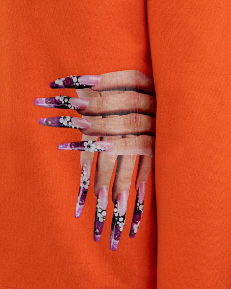 Raf Simons x Sterling Ruby Fathers orange crewneck sweatshirt thumbnail