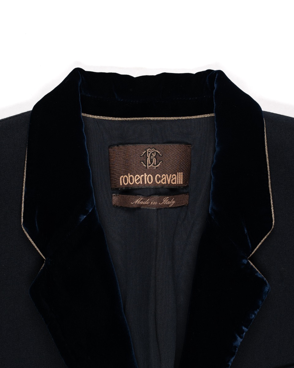 Roberto Cavalli velvet lapels blazer jacket thumbnail