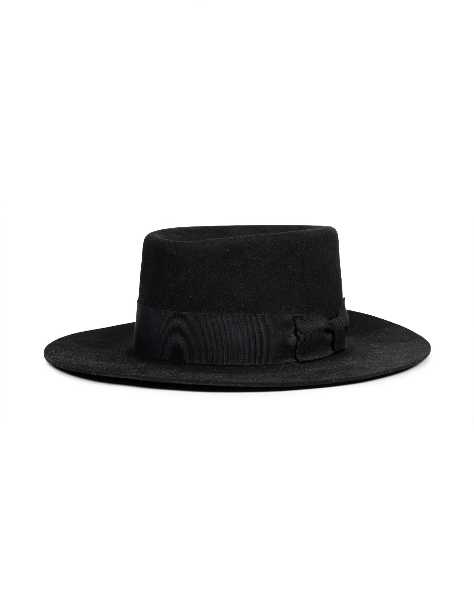 Saint Laurent "Feutre véritable" felted black hat thumbnail