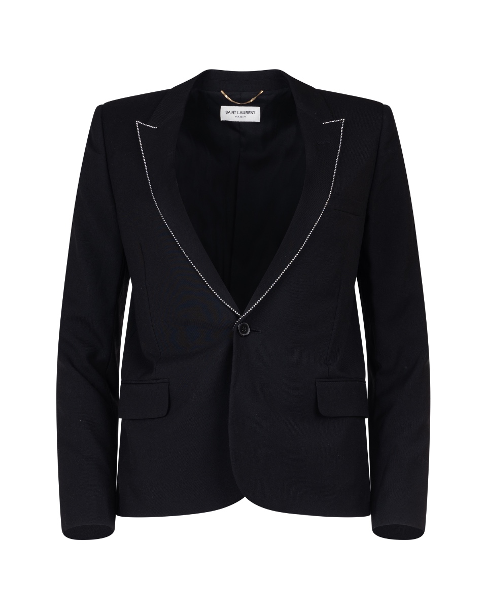 Saint Laurent crystal-embellished lapels blazer jacket thumbnail