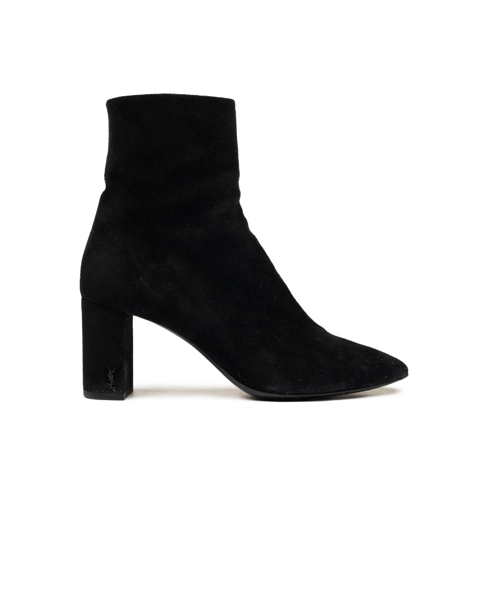 Saint Laurent Lou 70 pin-logo suede ankle boots thumbnail