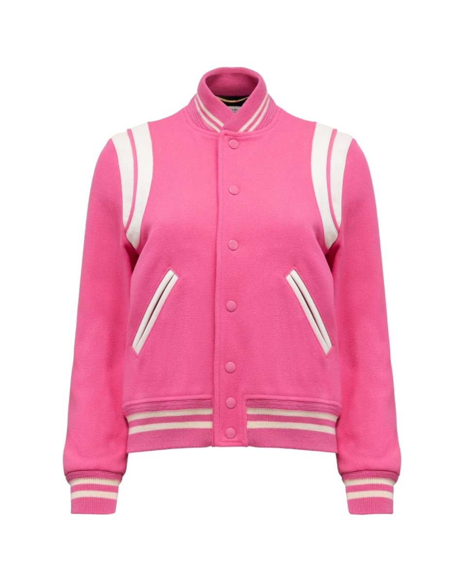 Saint Laurent pink wool teddy jacket thumbnail