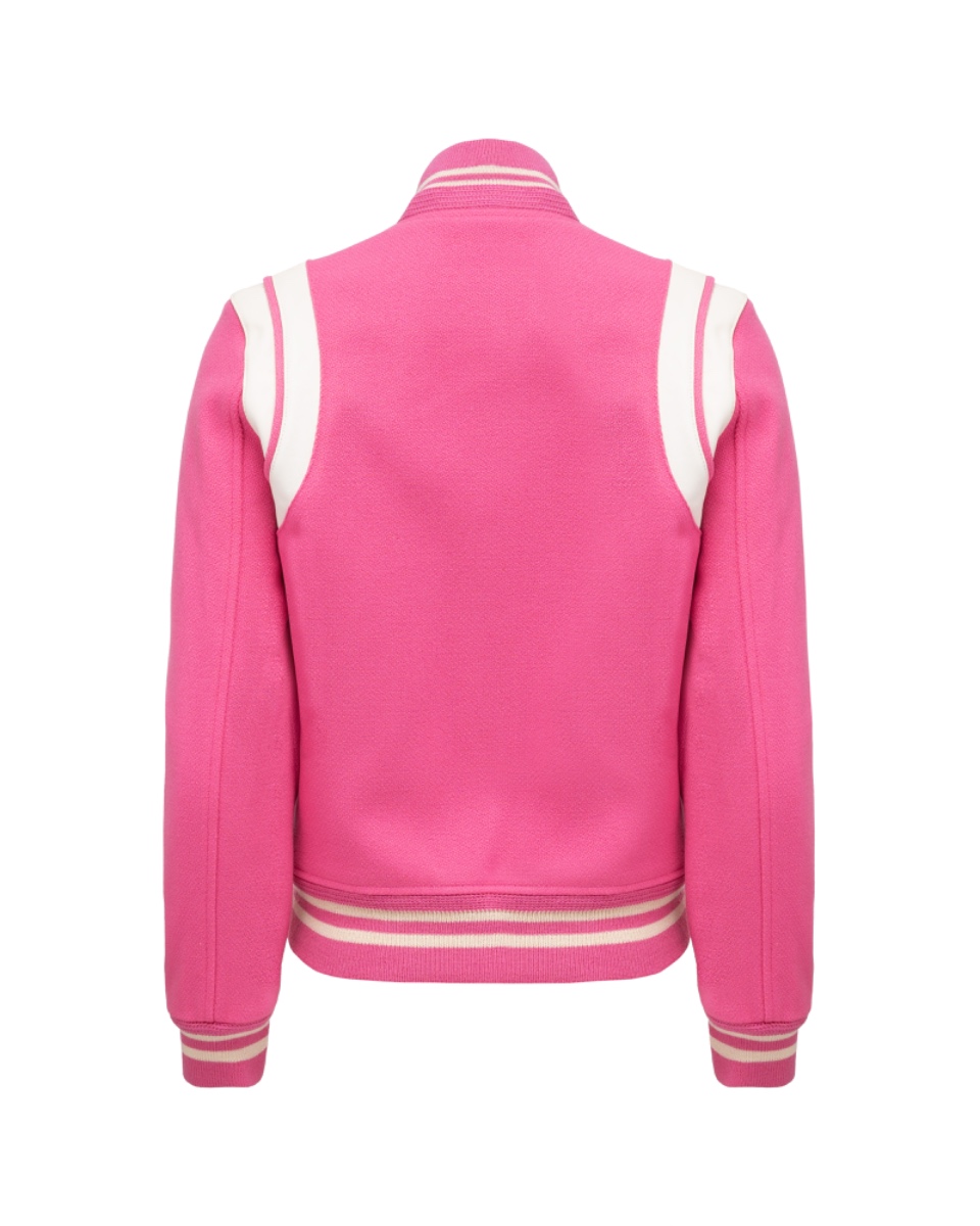 Saint Laurent pink wool teddy jacket thumbnail