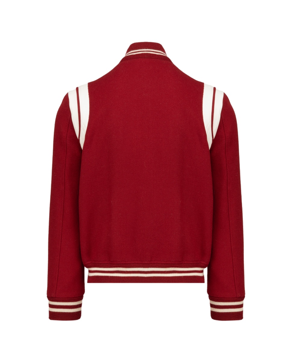 Saint Laurent red wool teddy jacket thumbnail