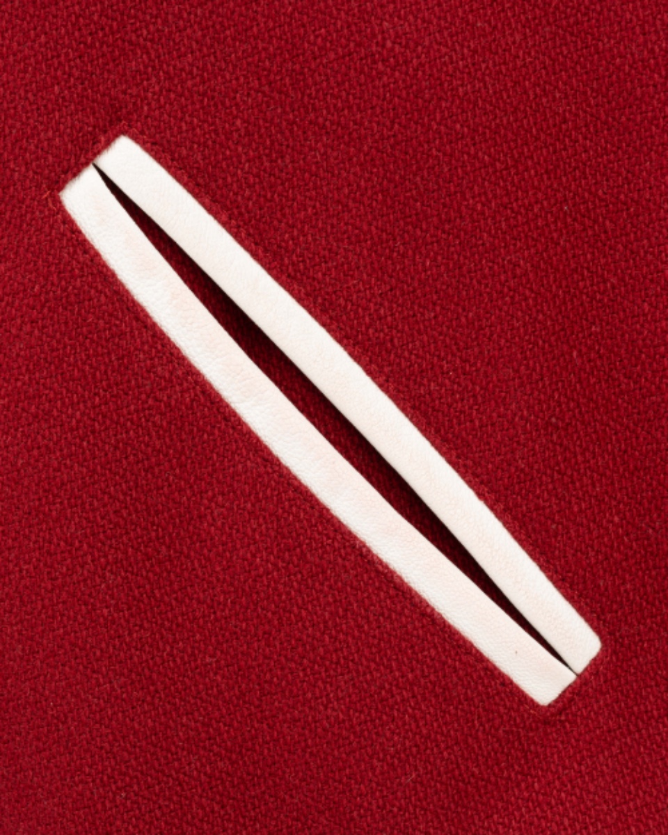 Saint Laurent red wool teddy jacket thumbnail