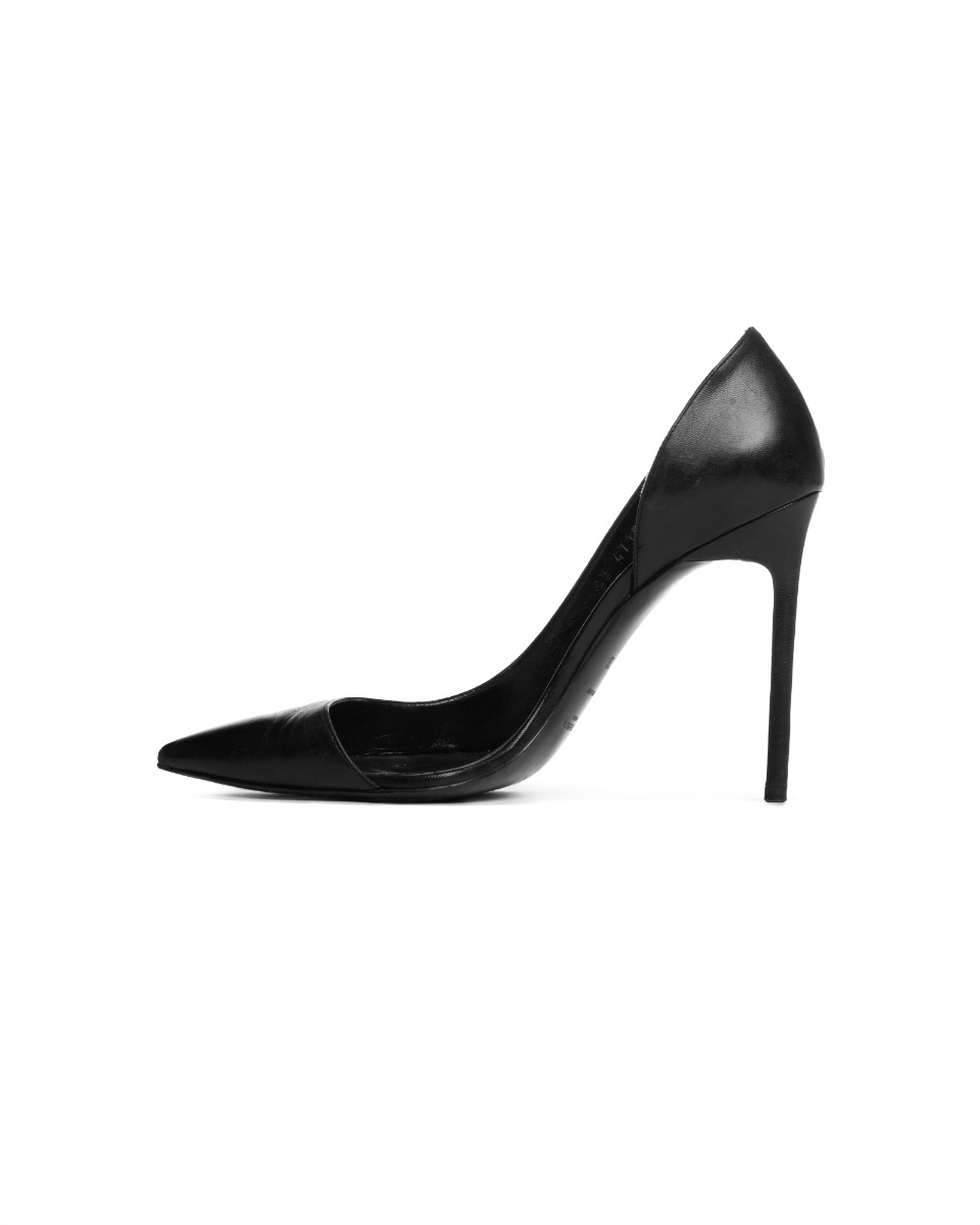 Saint Laurent Anja D'Orsay 105 black leather heels thumbnail