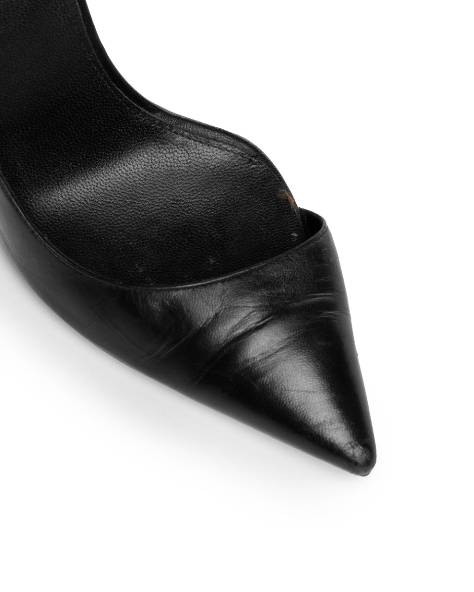 Saint Laurent Anja D'Orsay 105 black leather heels thumbnail
