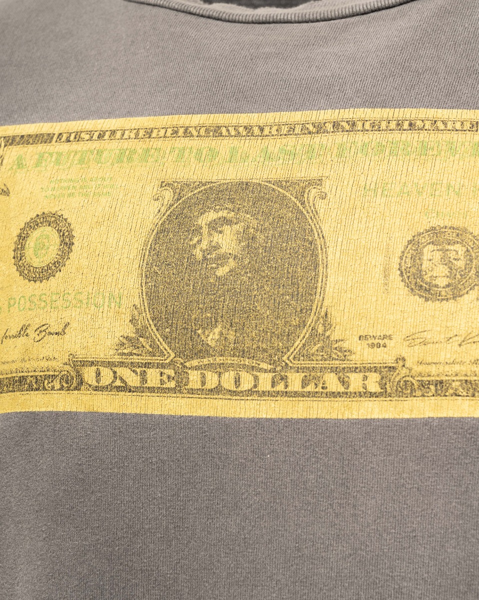 Saint Michael "Money Anxiety" washed grey long sleeve t-shirt thumbnail
