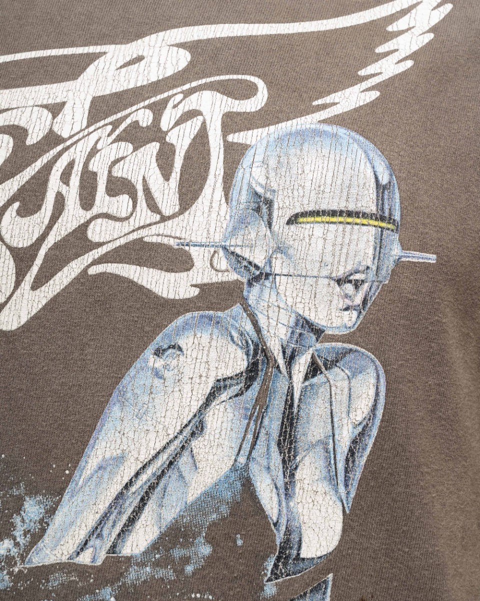 Saint Michael x Hajime Sorayama graphic washed grey t-shirt thumbnail