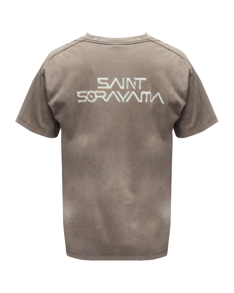 Saint Michael x Hajime Sorayama graphic washed grey t-shirt thumbnail