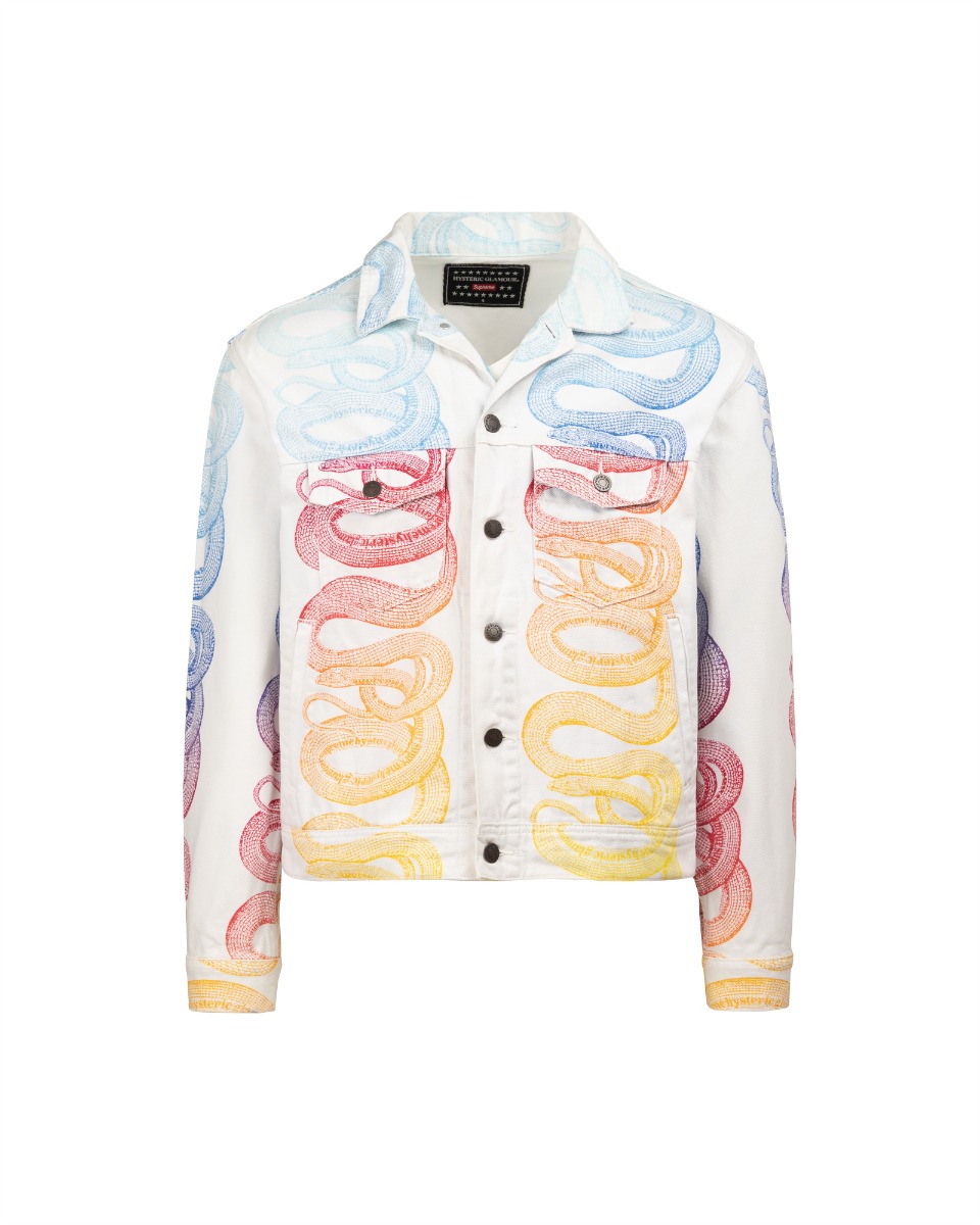 Supreme x Hysteric Glamour snake white denim trucker jacket thumbnail