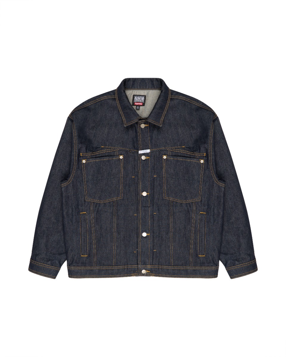 Supreme x Marithé + François Girbaud X-SEAM Indigo denim trucker jacket thumbnail