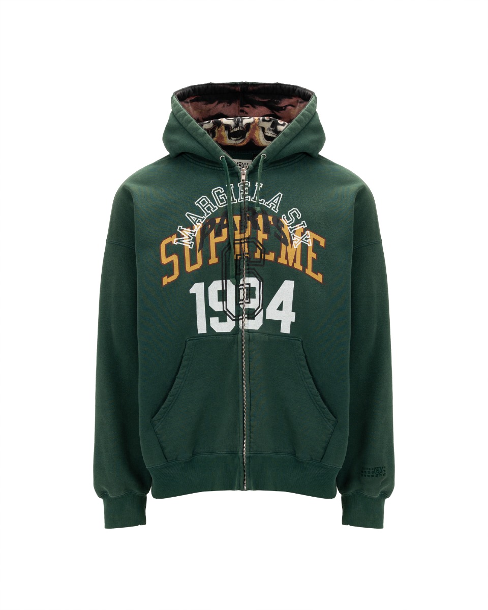 Supreme x MM6 Maison Margiela Dark Green zip-up hooded sweatshirt thumbnail