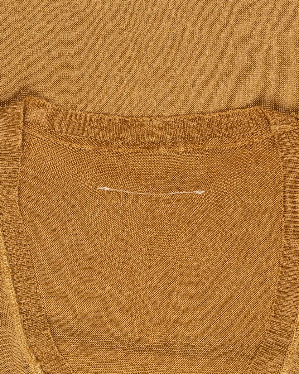 Maison Margiela MM6 metallic gold viscose tank top thumbnail