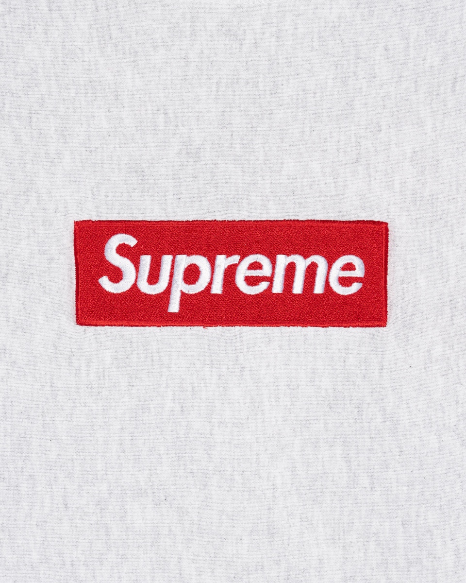 Supreme Box logo heather grey crewneck sweatshirt thumbnail