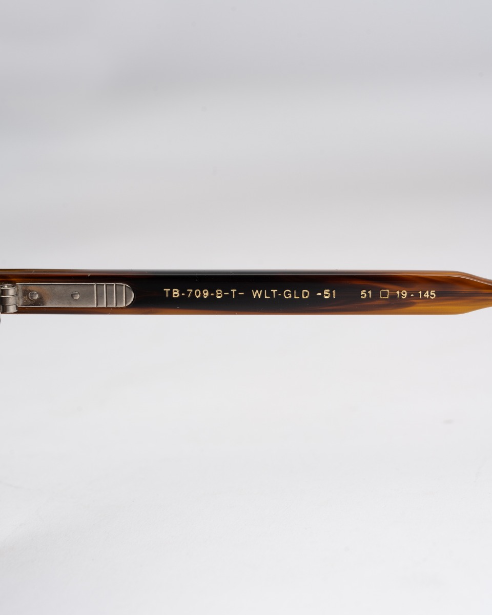 Thom Browne wallnut gold frame sunglasses thumbnail