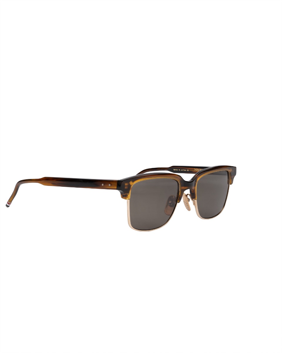 Thom Browne wallnut gold frame sunglasses thumbnail