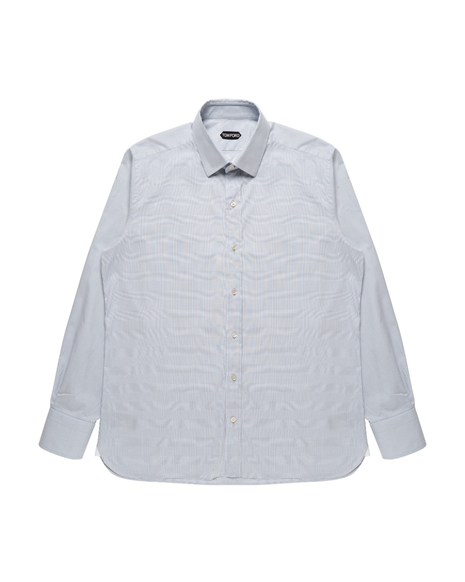 Tom Ford "Prince of Wales" Cutaway-collar poplin button-up shirt thumbnail