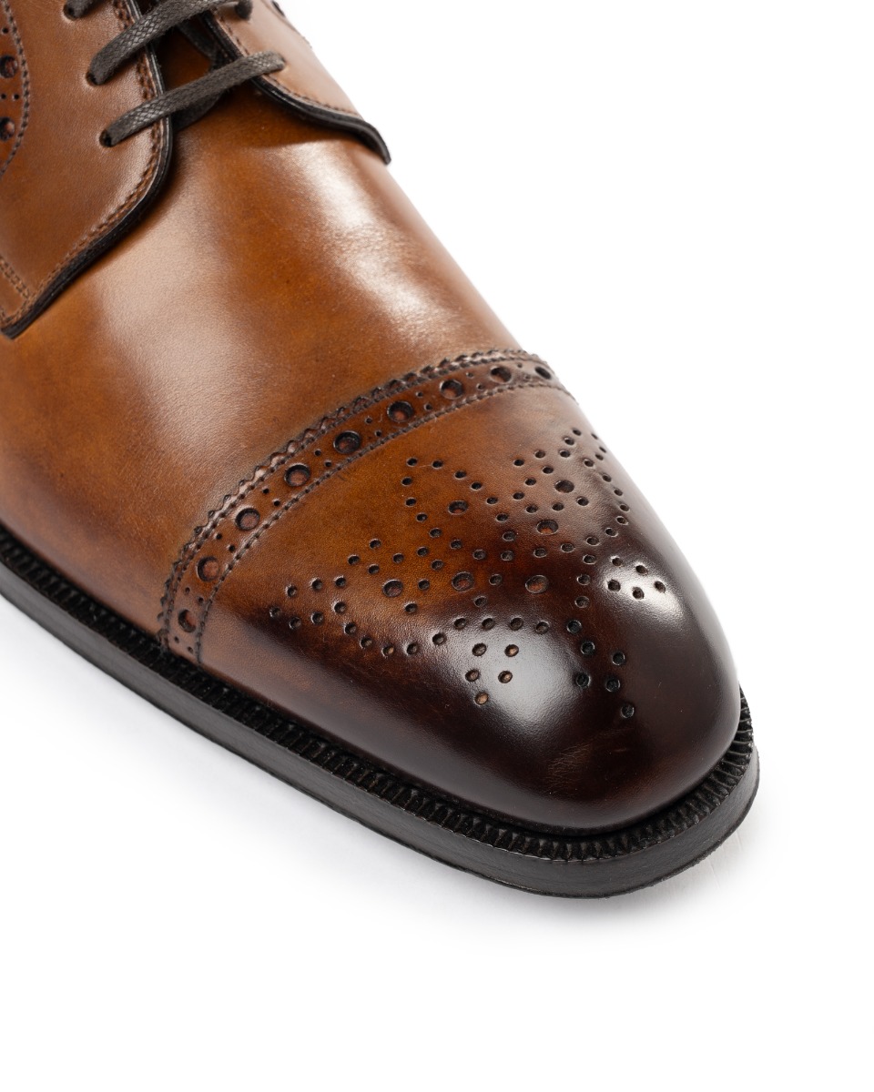 Tom Ford Edward Med Cap Wing brown leather derby thumbnail