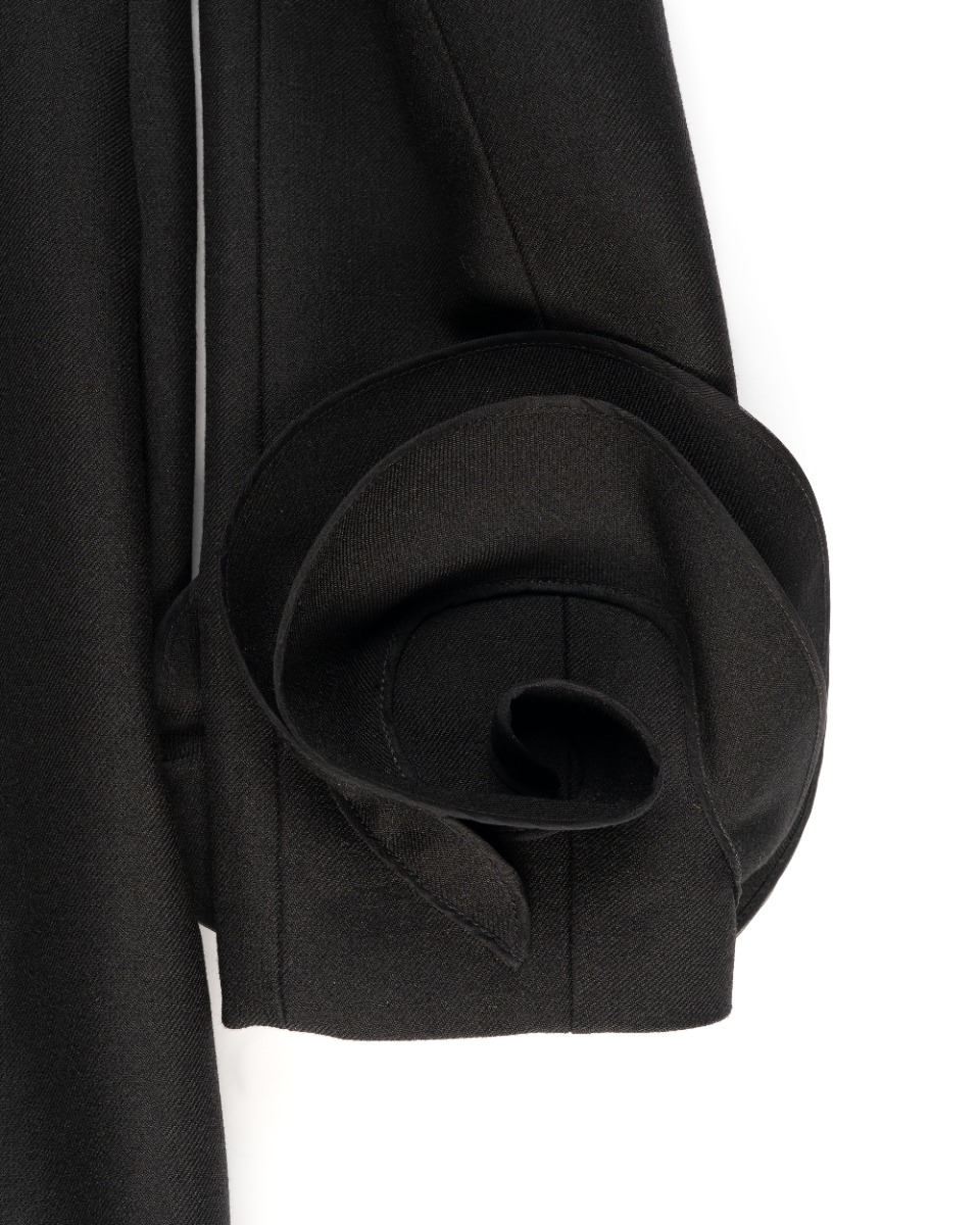 Valentino Garvani "Le Noir" floral ruffle-cuff mini dress thumbnail