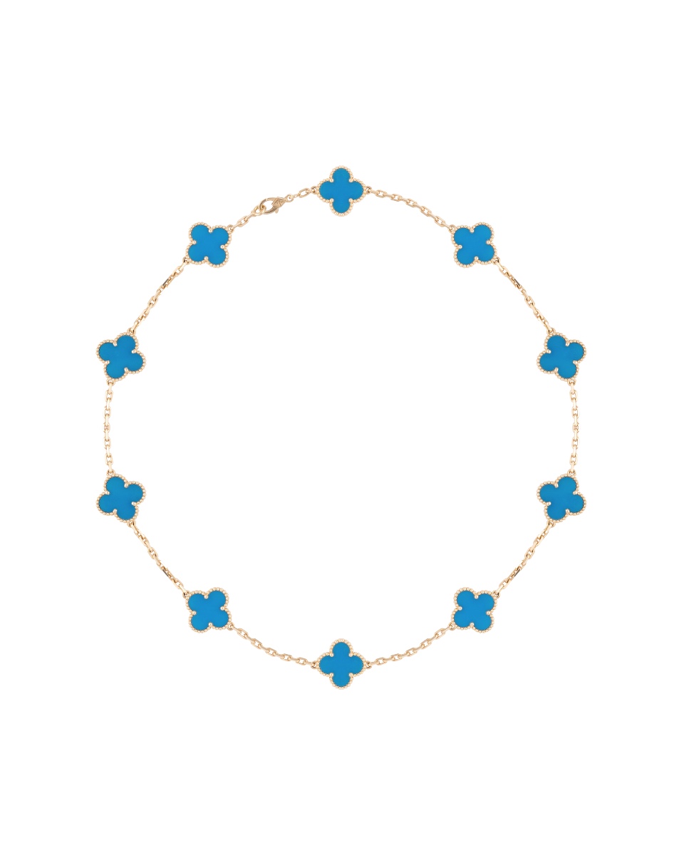 Van Cleef & Arpels Vintage Alhambra 10 motifs agate necklace thumbnail