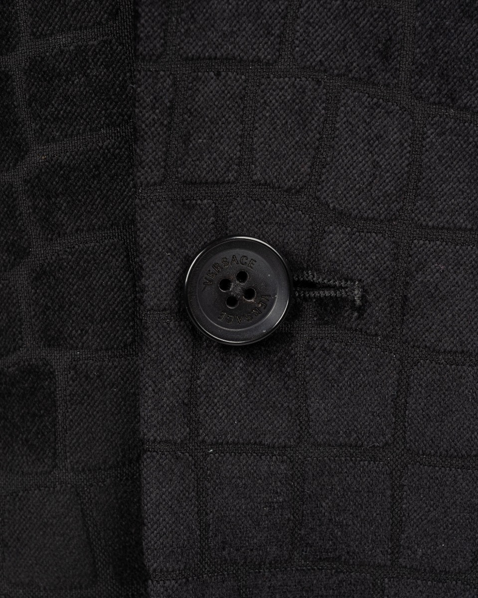 Versace Velvet Devoré  crocodile-effect single breasted blazer jacket thumbnail