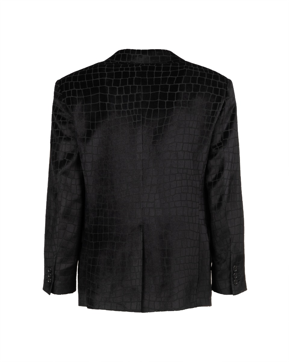 Versace Velvet Devoré  crocodile-effect single breasted blazer jacket thumbnail
