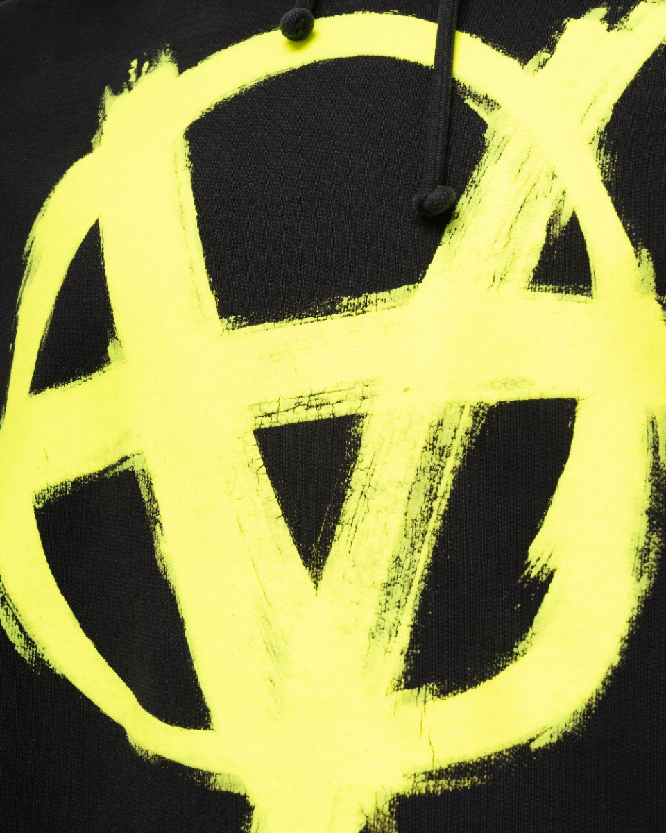 Vetements double Anarchy logo black hoodie thumbnail