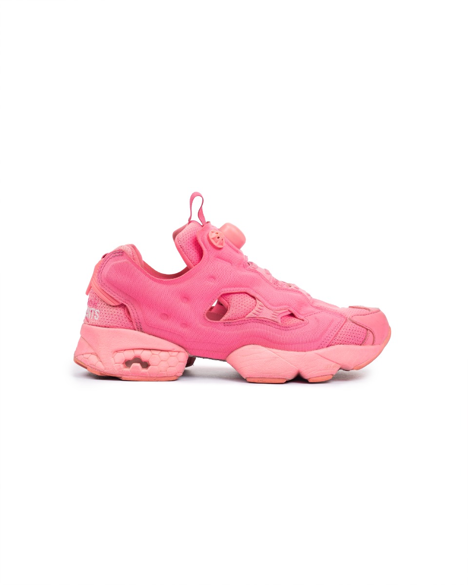 Vetements x Reebok Instapump fluorescent pink sneakers thumbnail