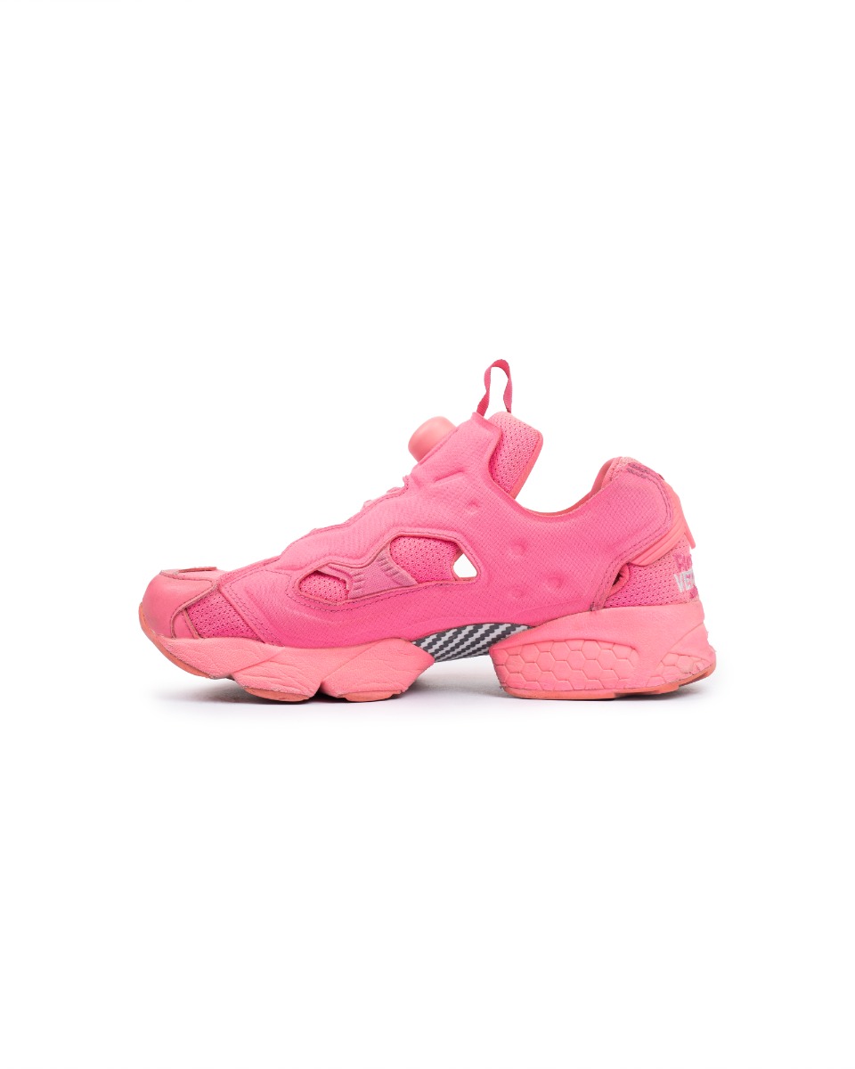 Vetements x Reebok Instapump fluorescent pink sneakers thumbnail