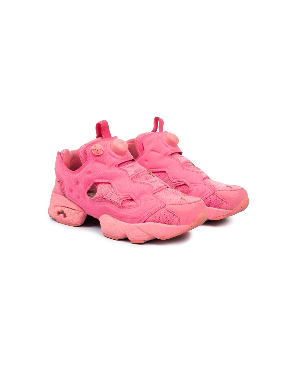 Vetements x Reebok Instapump fluorescent pink sneakers thumbnail