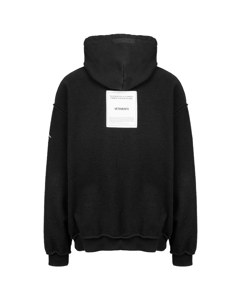 Vetements "One size fits most" oversized inside-out zip sweatshirt thumbnail