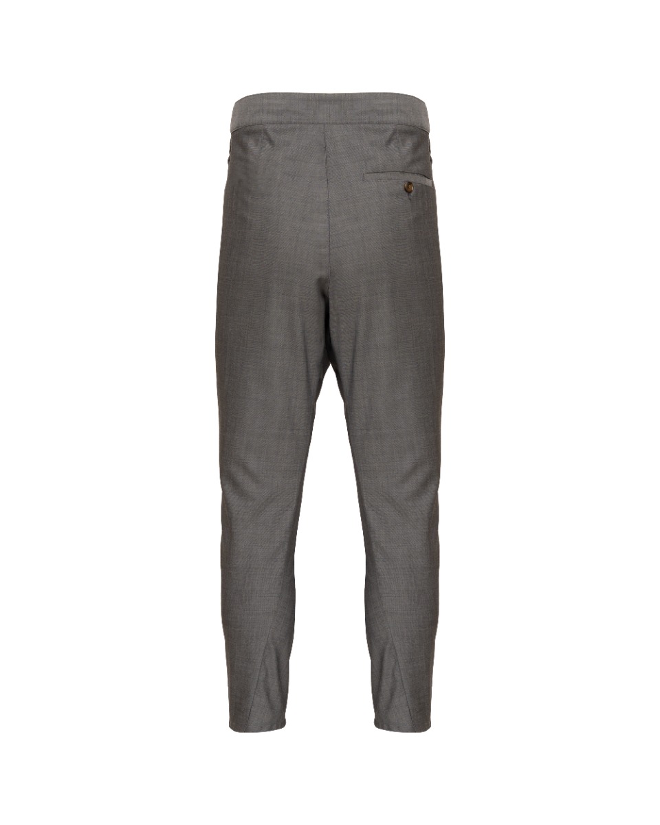 Vivienne Westwood Man Charcoal wool peak label sport asymetrical pants thumbnail