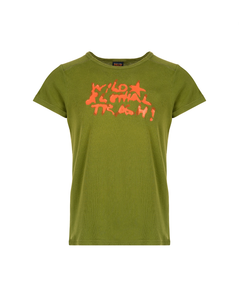 Walter Van Beirendonck Wild Lethal Thrash olive t-shirt thumbnail