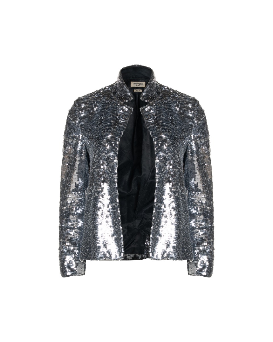 Zadig & Voltaire silver sequin-embellished blazer jacket thumbnail