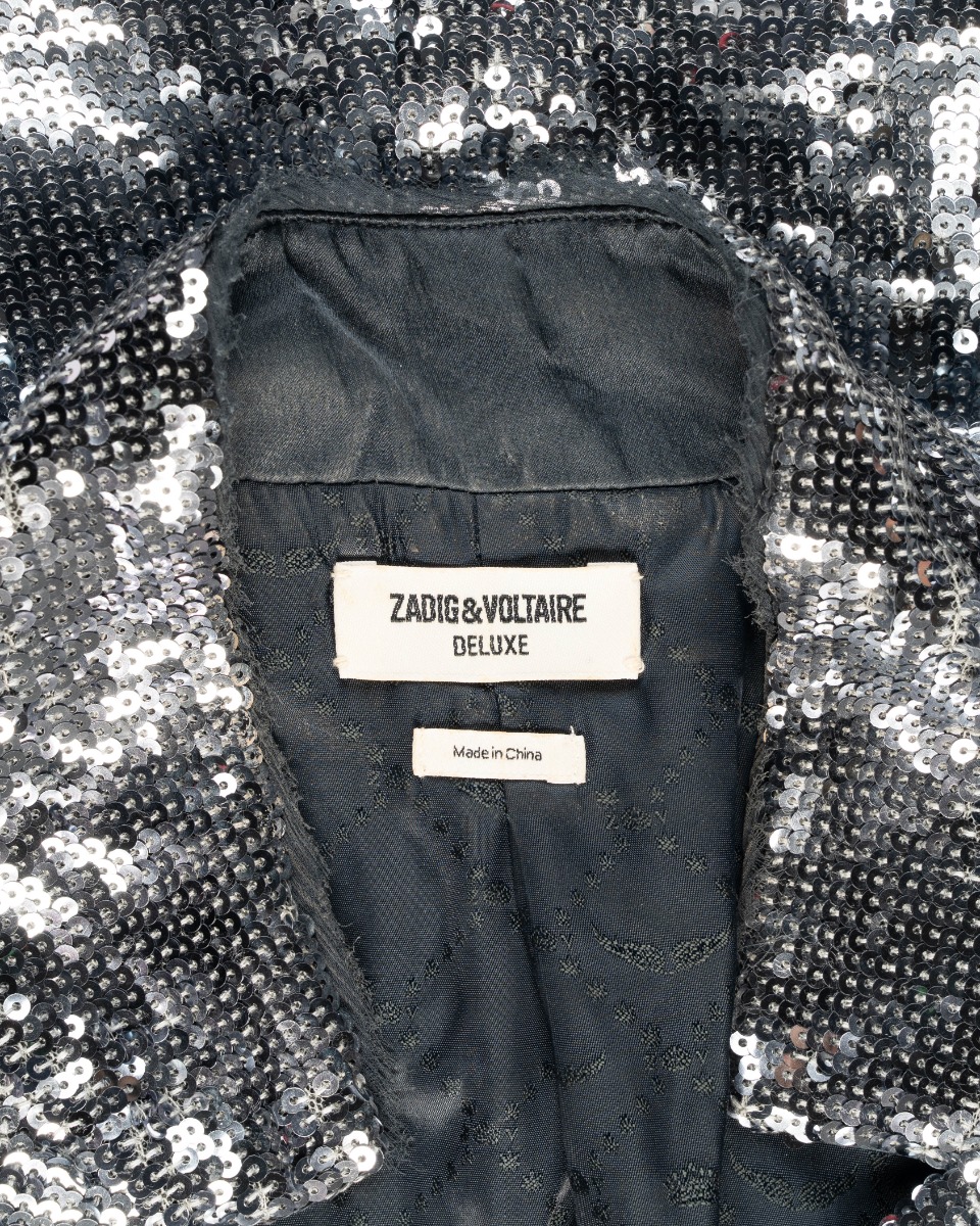 Zadig & Voltaire silver sequin-embellished blazer jacket thumbnail