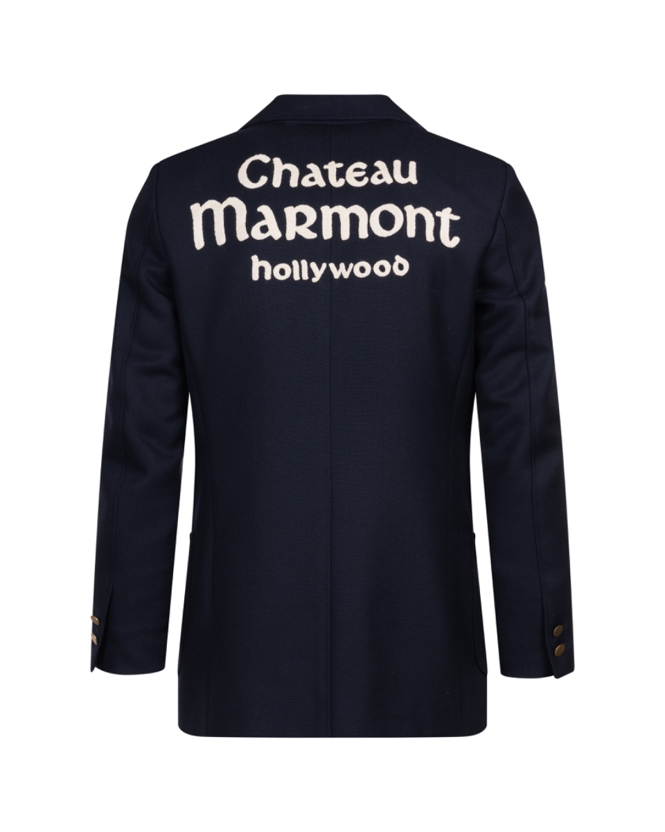Gucci Chateau Marmont hollywood embroidered navy blazer jacket thumbnail